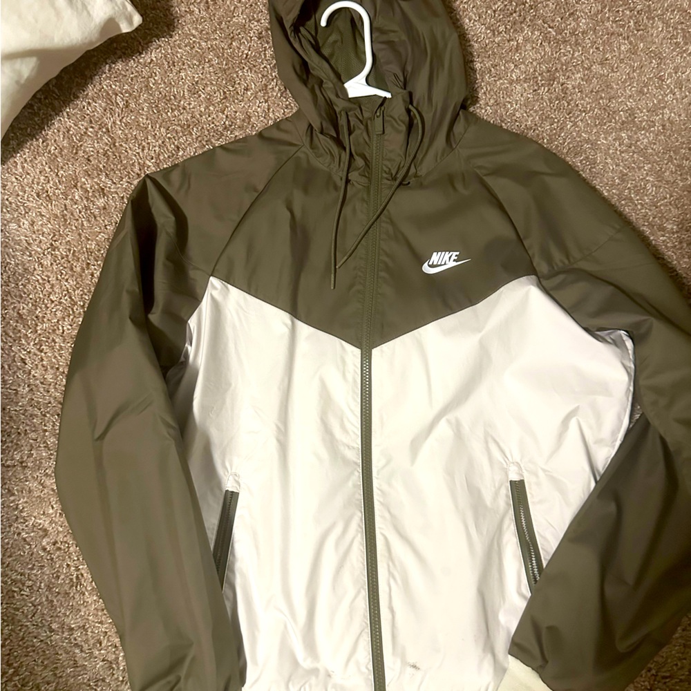 Olive green windbreaker men’s